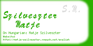 szilveszter matje business card